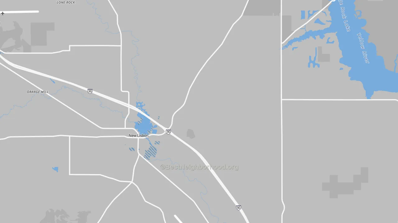 Transit Grade map of New Lisbon, WI