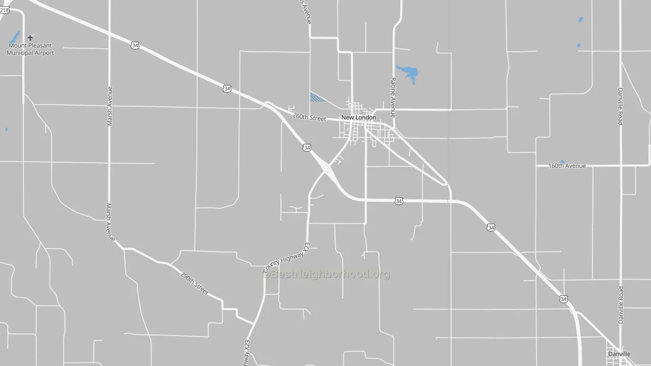 Transit Grade map of New London, IA