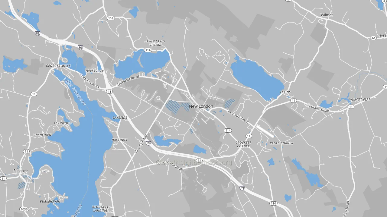 Transit Grade map of New London, NH
