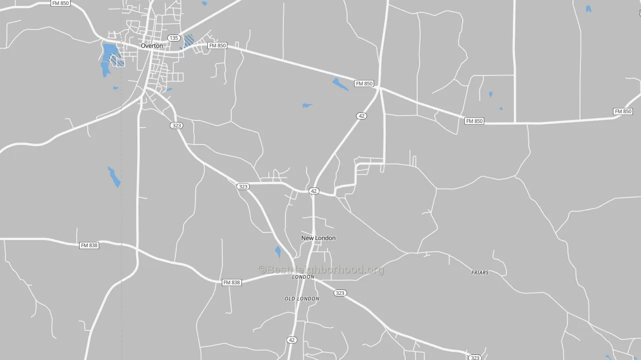 Transit Grade map of New London, TX