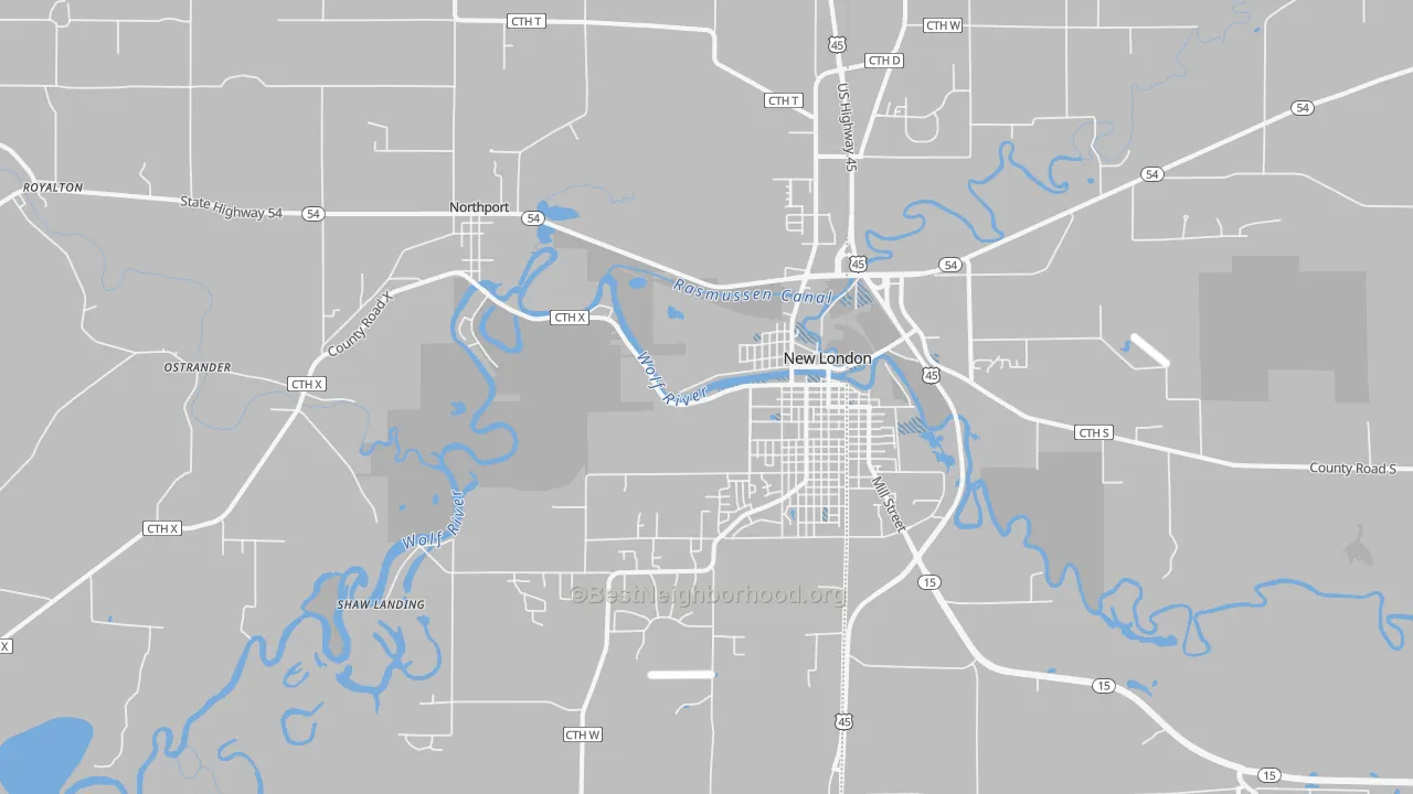 Transit Grade map of New London, WI