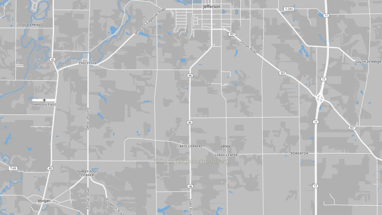 Transit Grade map of New Lyme, OH