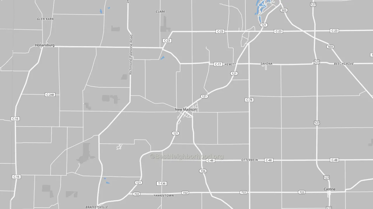 Transit Grade map of New Madison, OH