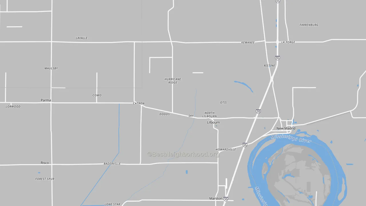 Transit Grade map of New Madrid County, MO