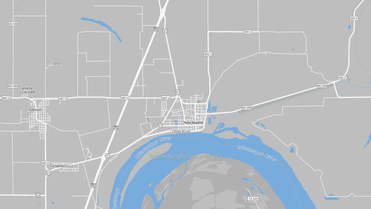 Transit Grade map of New Madrid, MO