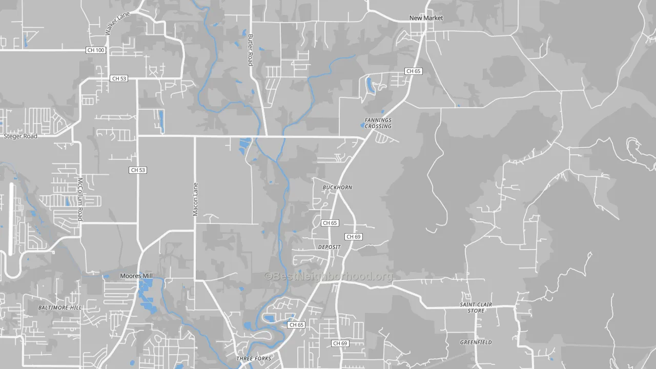 Transit Grade map of New Market, AL