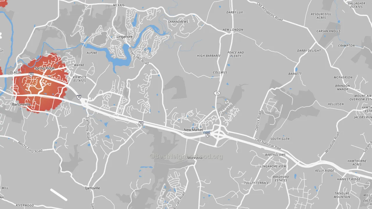 Transit Grade map of New Market, MD