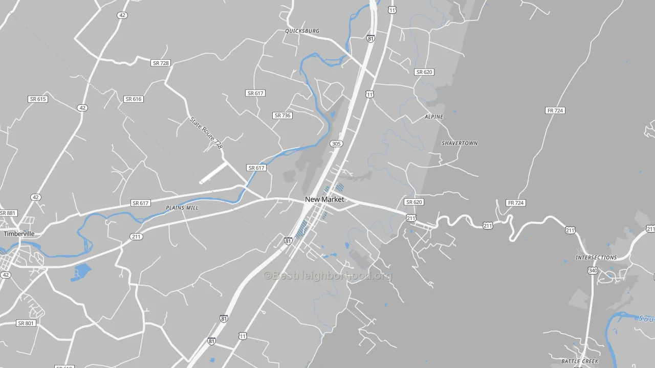 Transit Grade map of New Market, VA