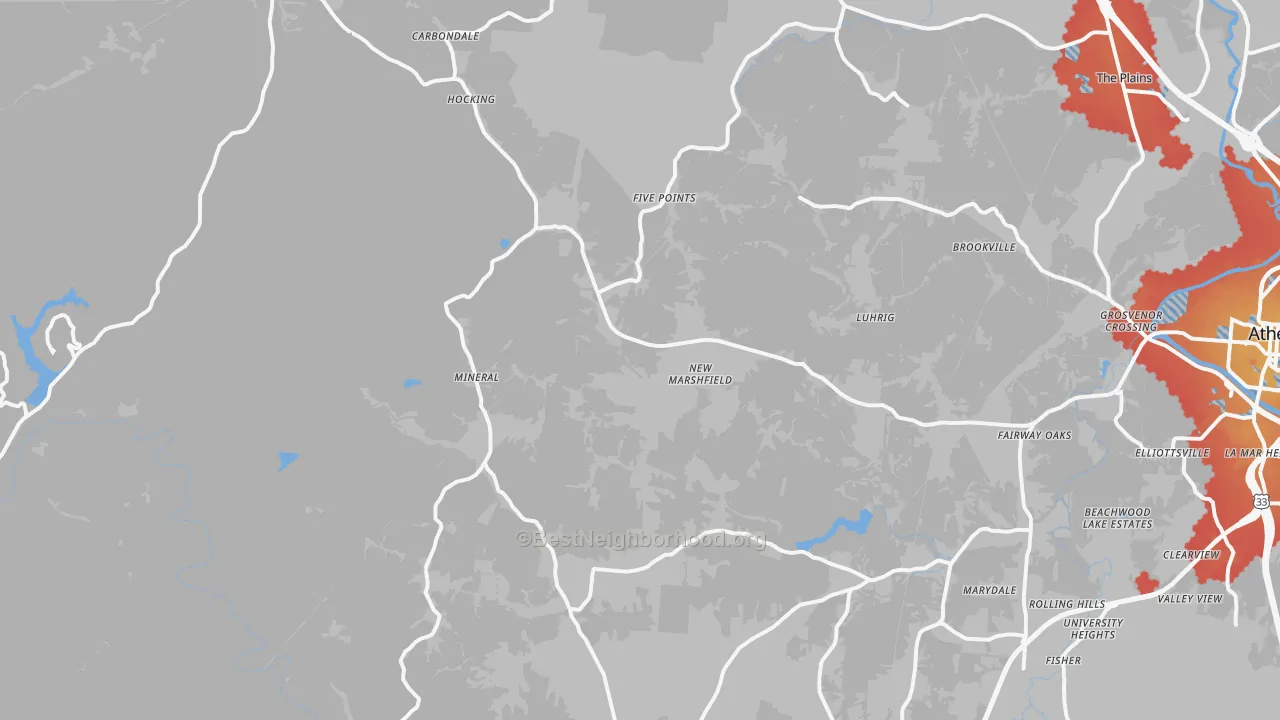 Transit Grade map of New Marshfield, OH