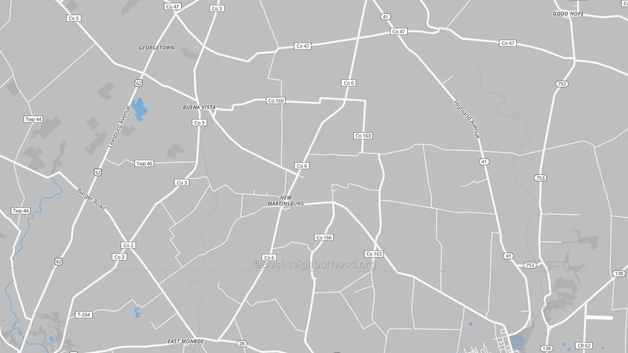 Transit Grade map of New Martinsburg, OH