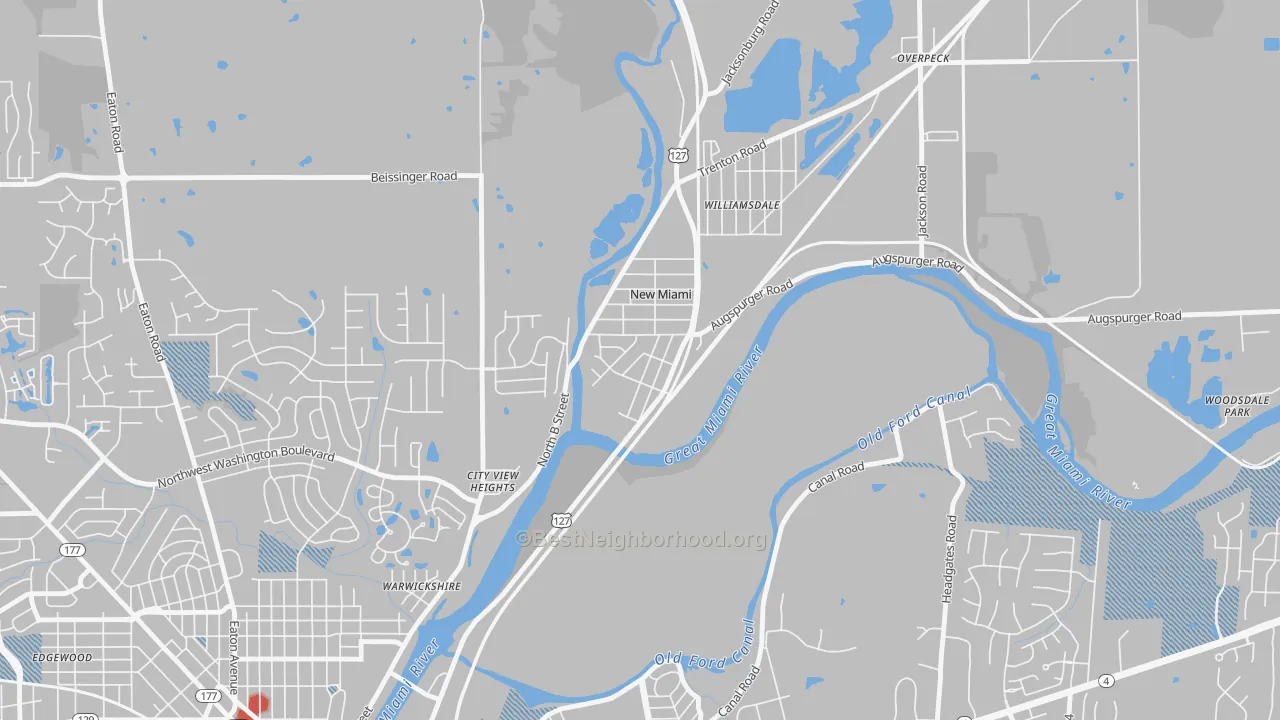 Transit Grade map of New Miami, OH