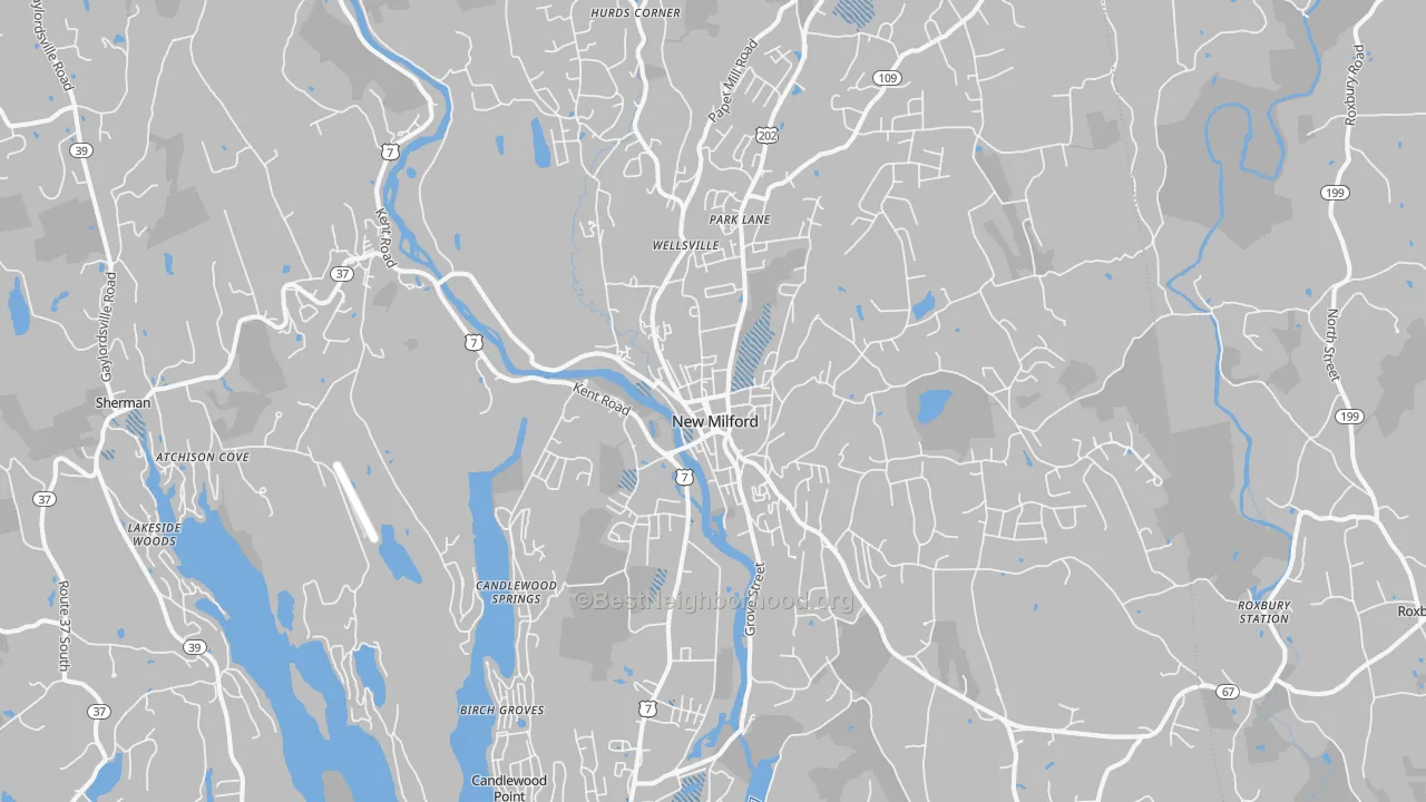 Transit Grade map of New Milford, CT