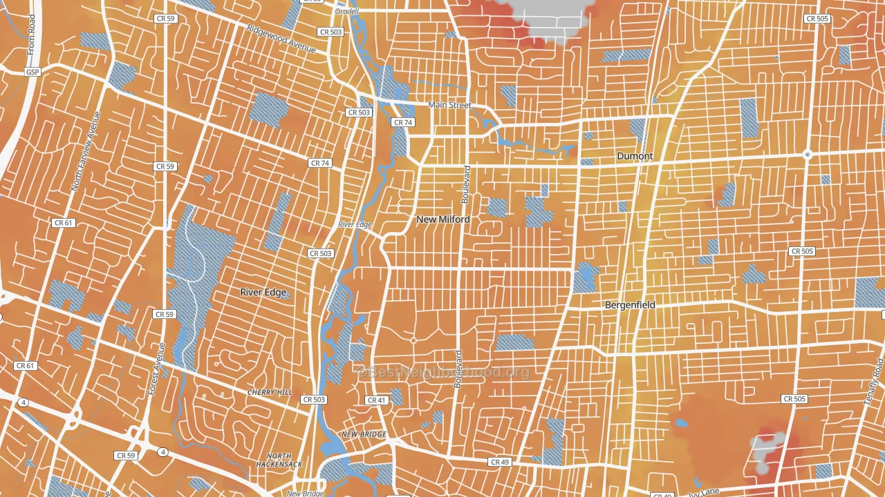 Transit Grade map of New Milford, NJ