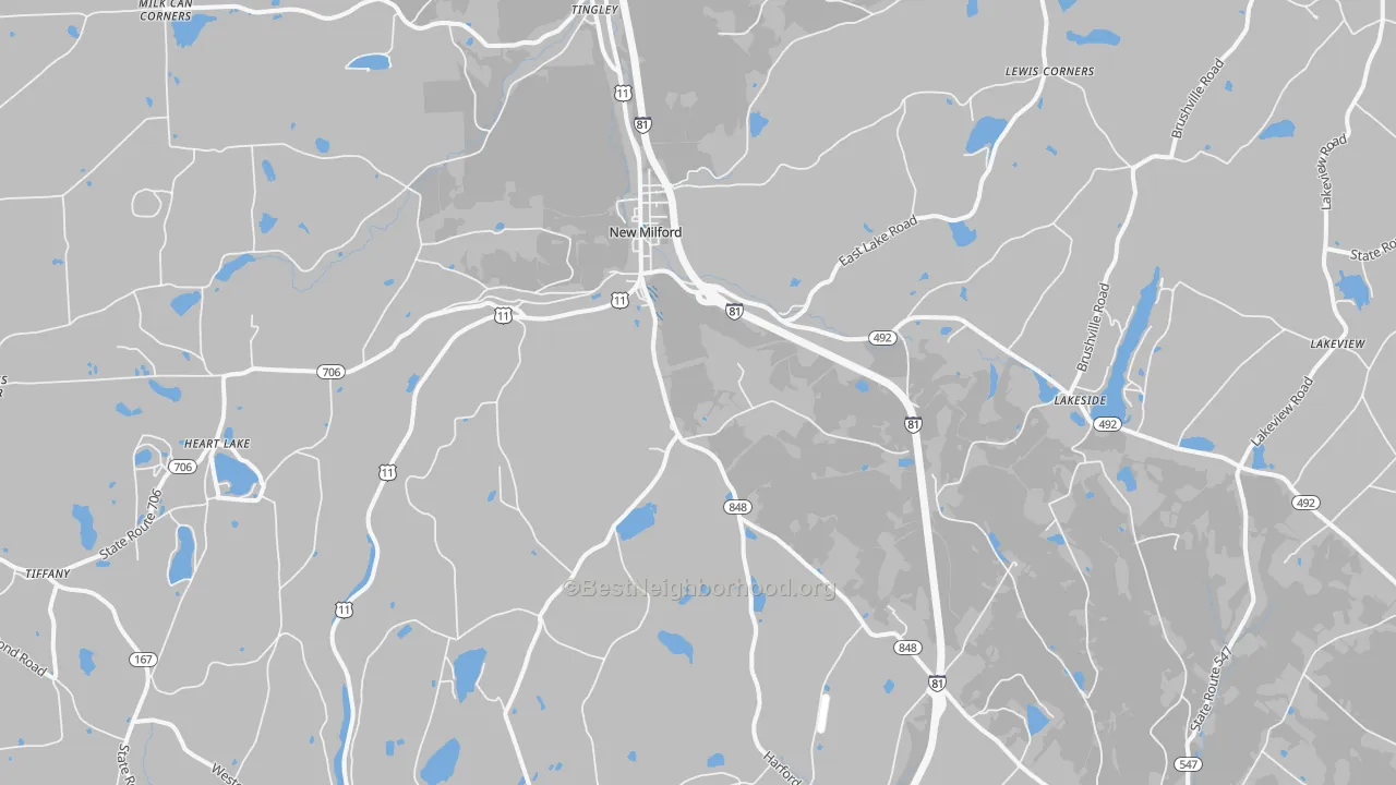 Transit Grade map of New Milford, PA