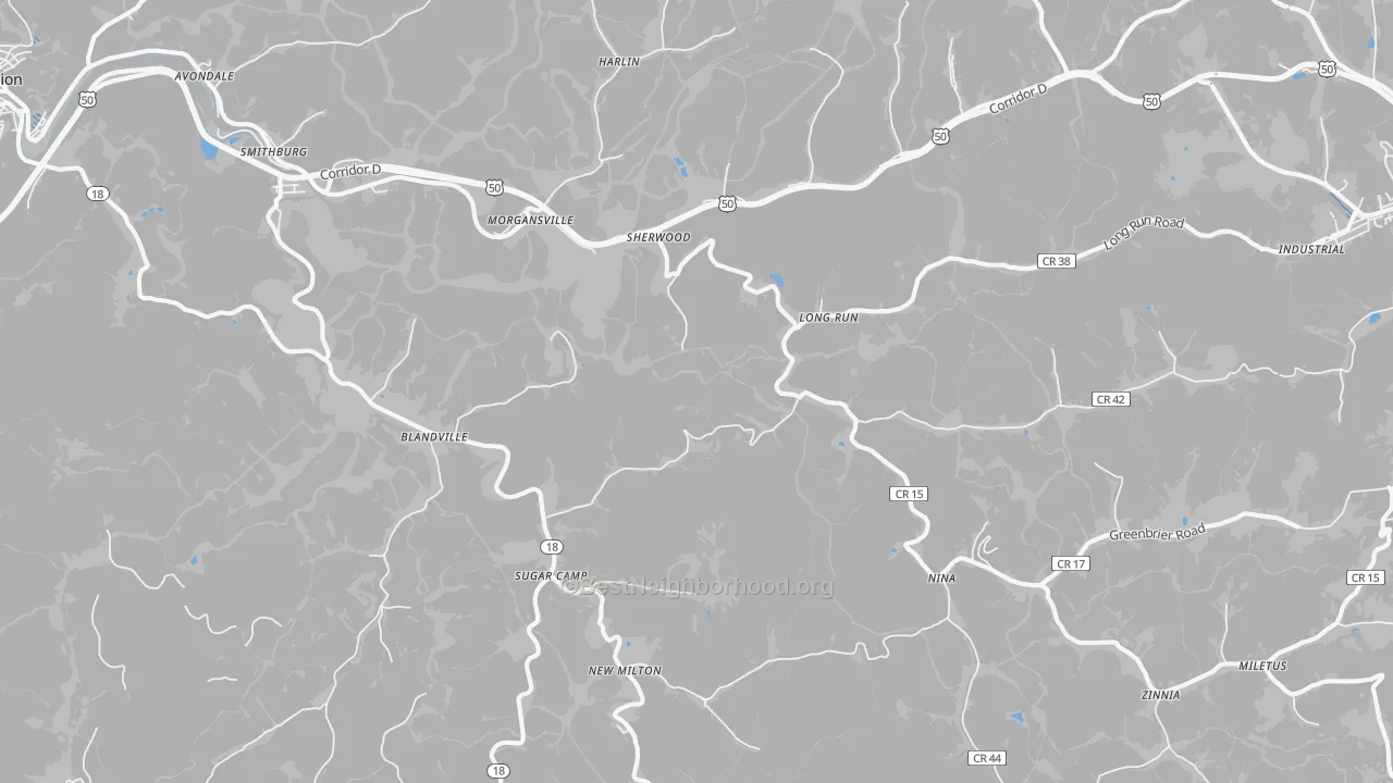 Transit Grade map of New Milton, WV