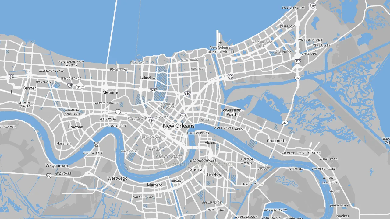 Transit Grade map of New Orleans, LA
