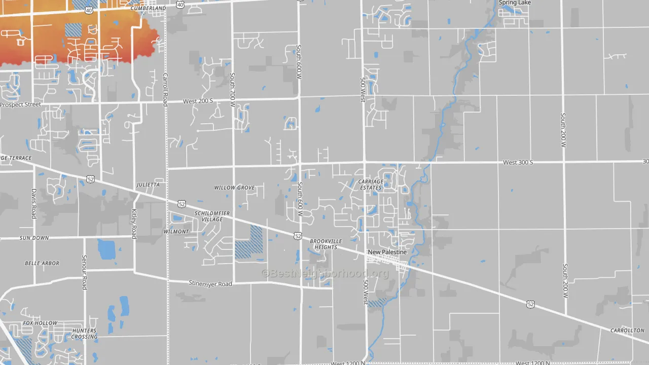Transit Grade map of New Palestine, IN