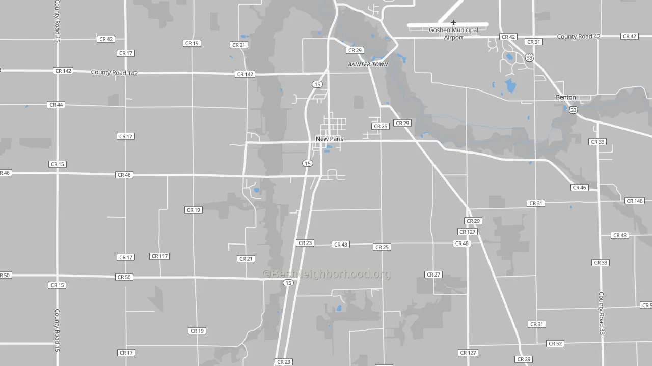 Transit Grade map of New Paris, IN