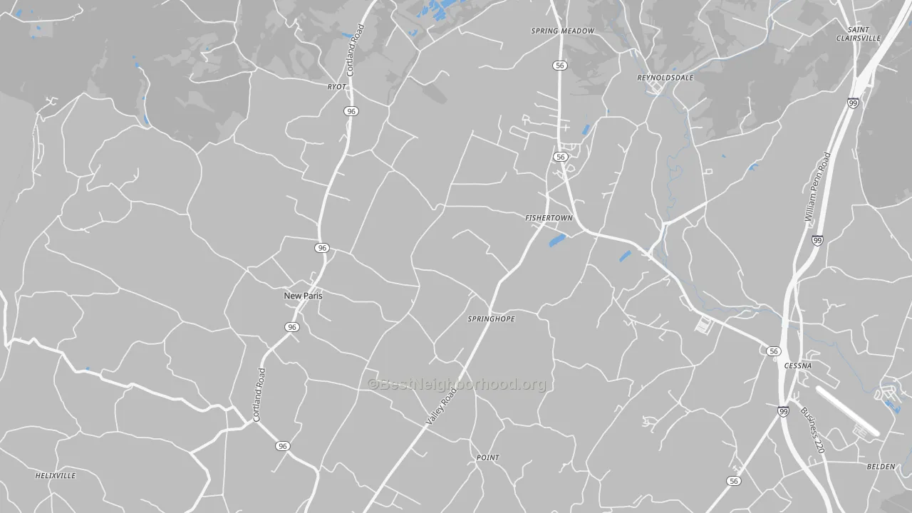 Transit Grade map of New Paris, PA