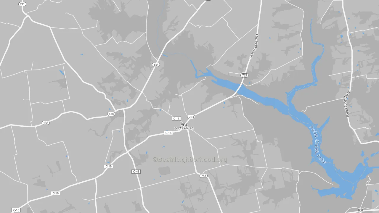 Transit Grade map of New Petersburg, OH
