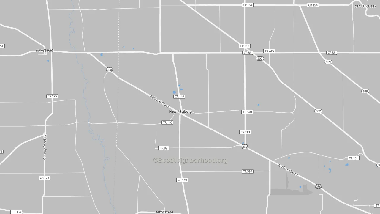 Transit Grade map of New Pittsburg, OH