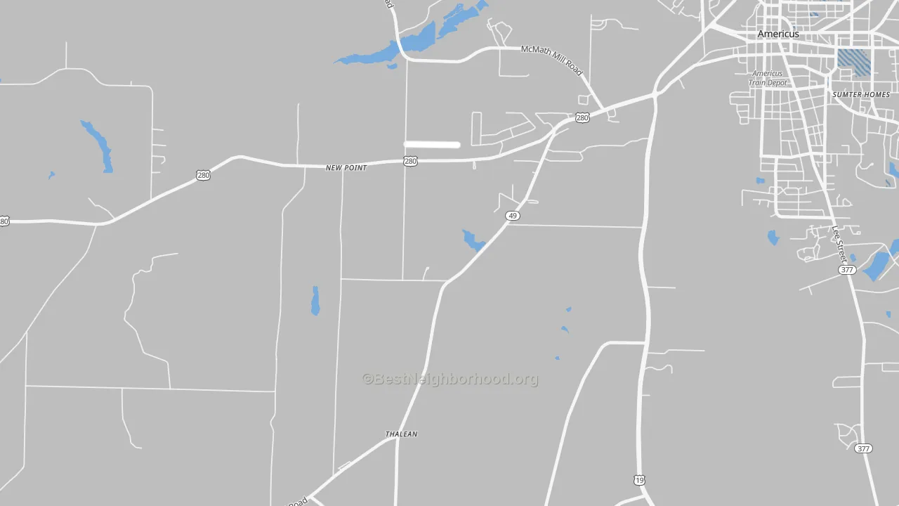 Transit Grade map of New Point, GA