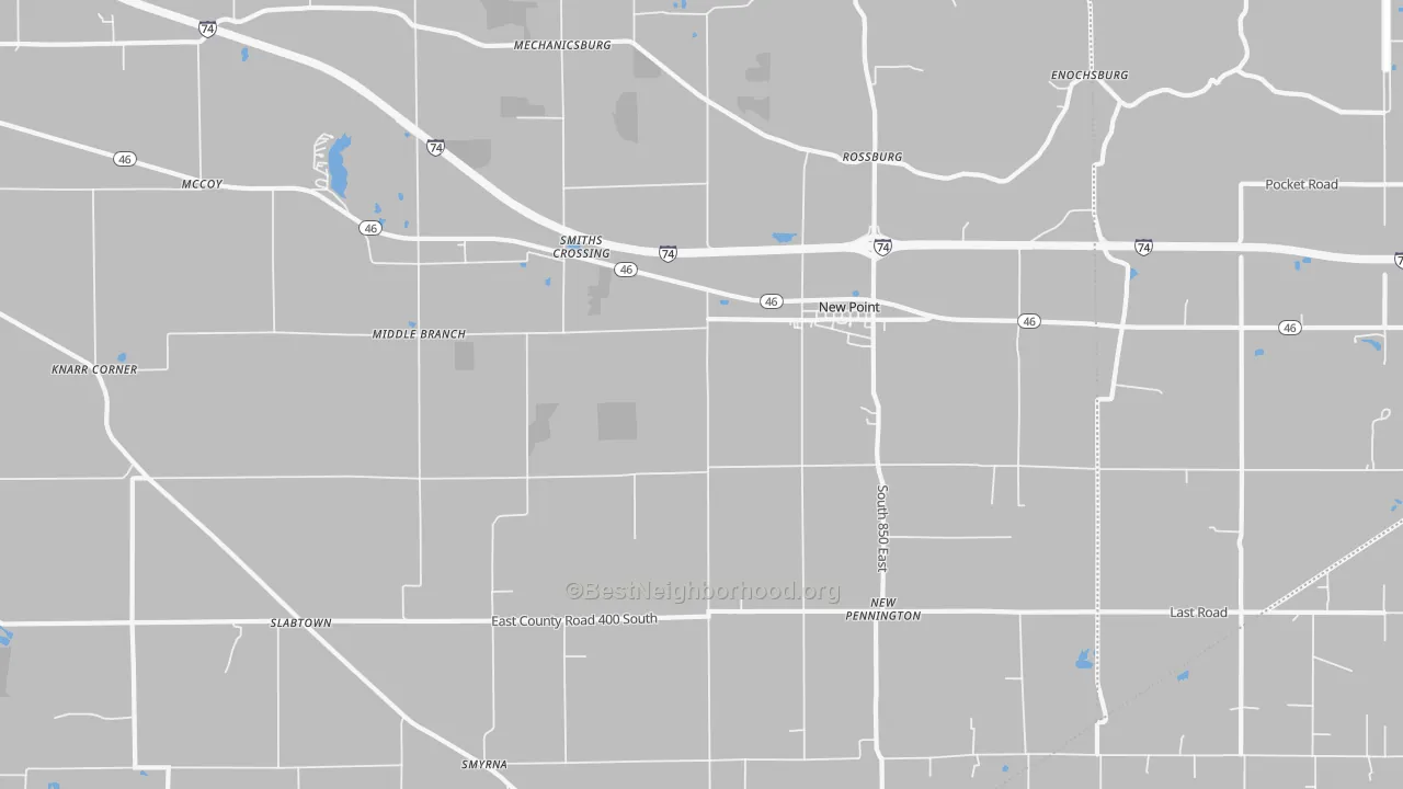 Transit Grade map of New Point, IN