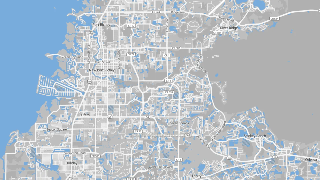 Transit Grade map of New Port Richey, FL