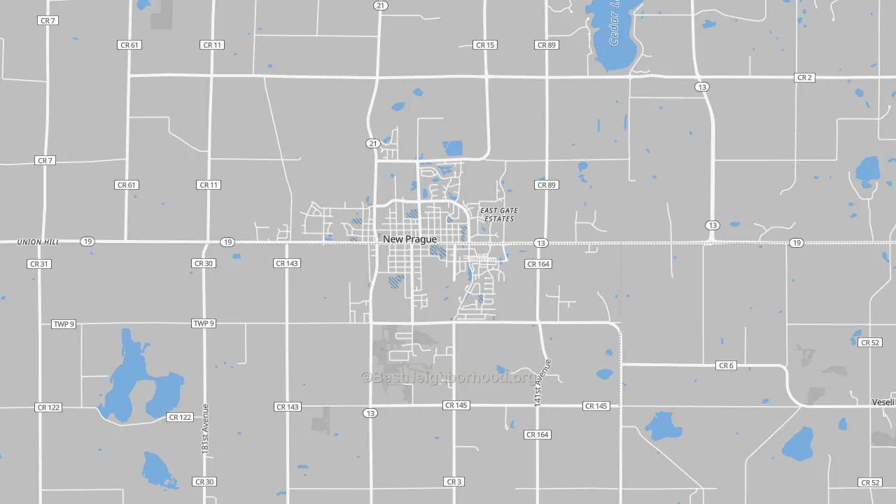 Transit Grade map of New Prague, MN
