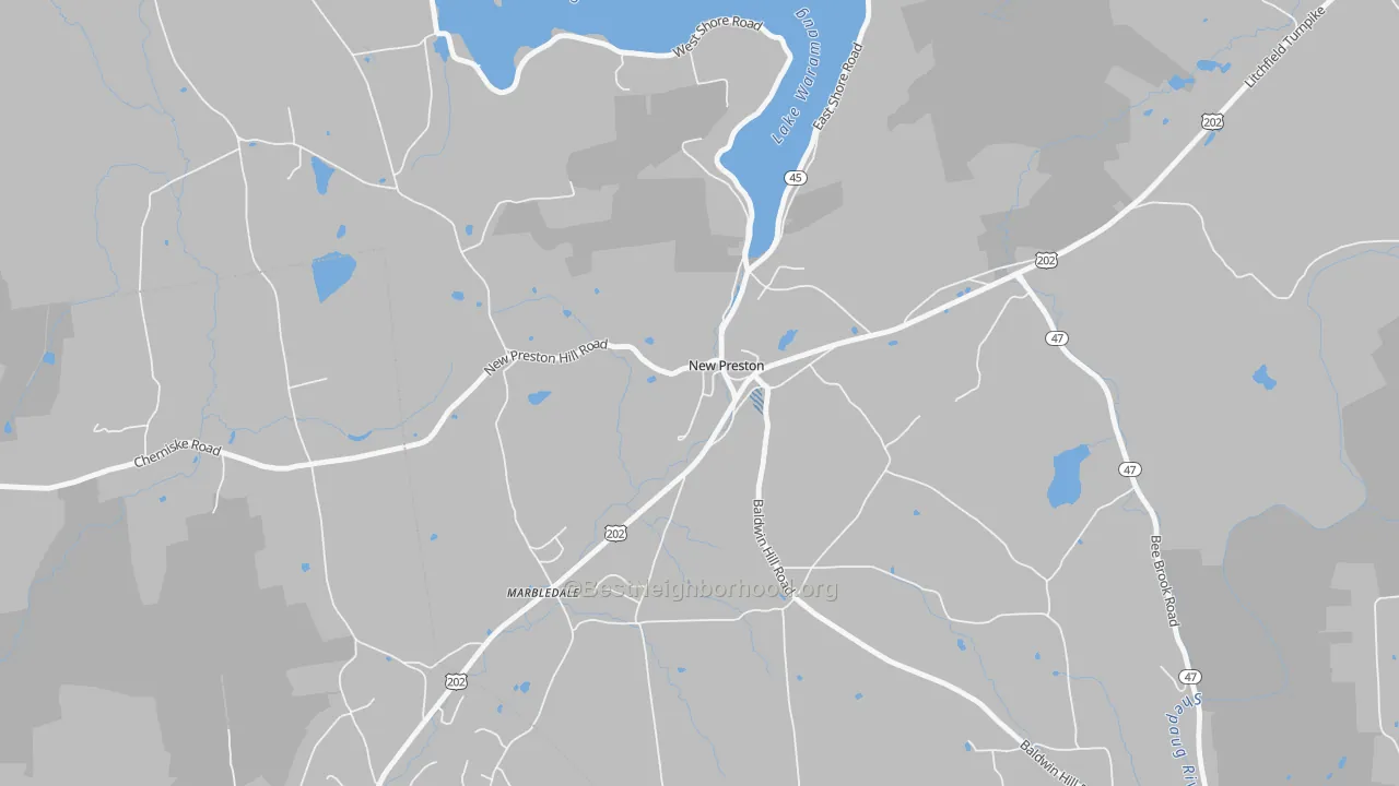 Transit Grade map of New Preston, CT