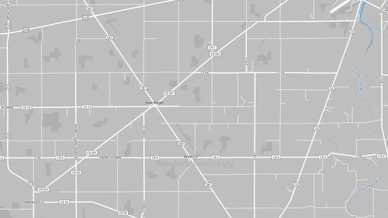 Transit Grade map of New Riegel, OH
