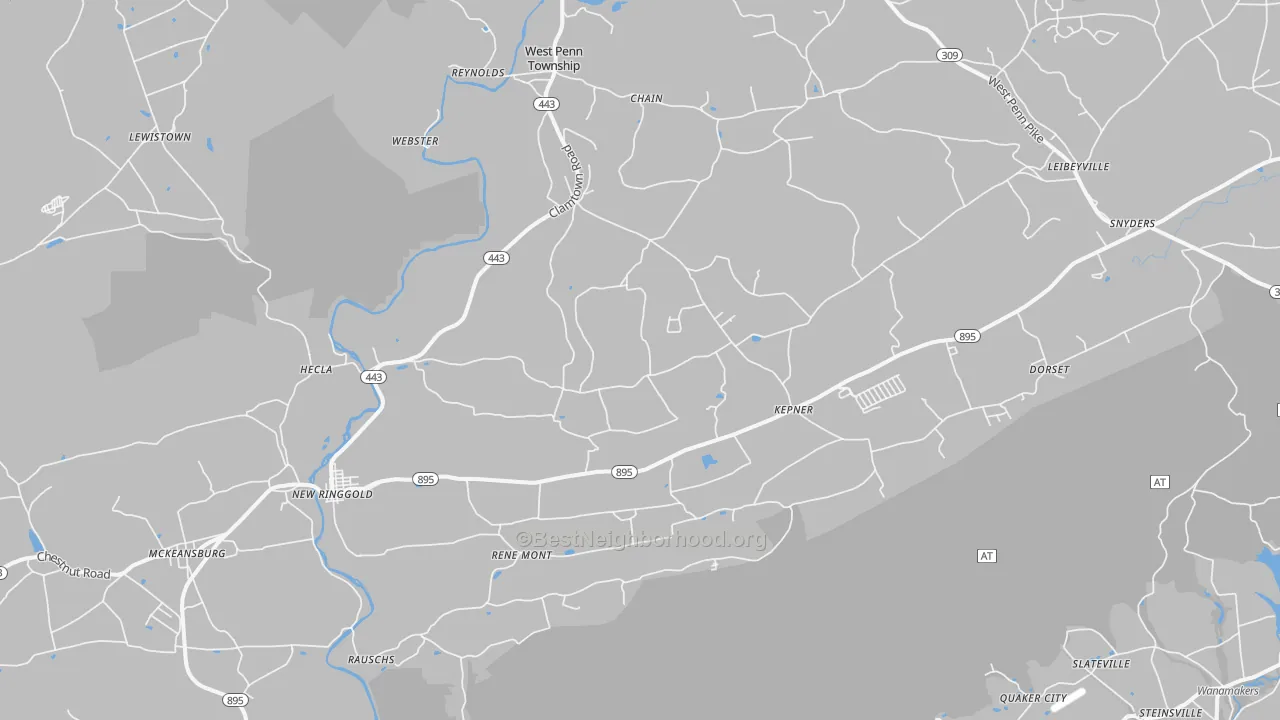 Transit Grade map of New Ringgold, PA