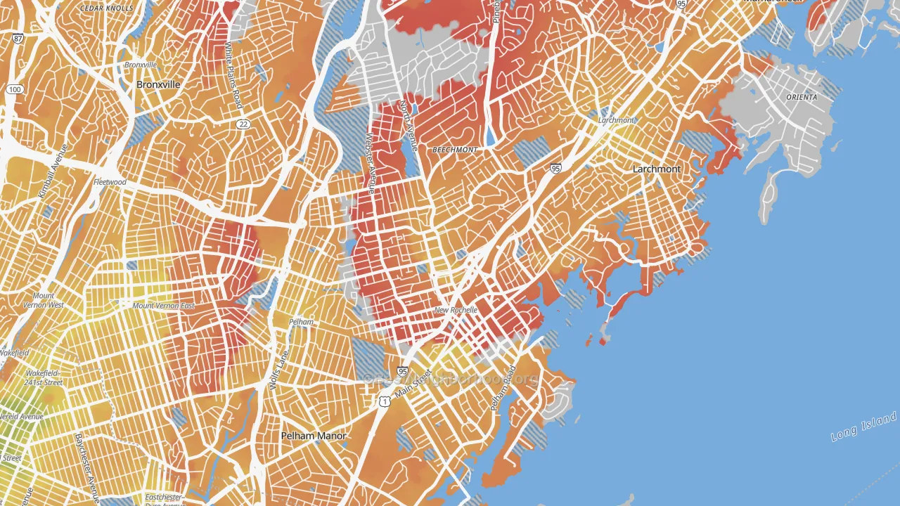Transit Grade map of New Rochelle, NY