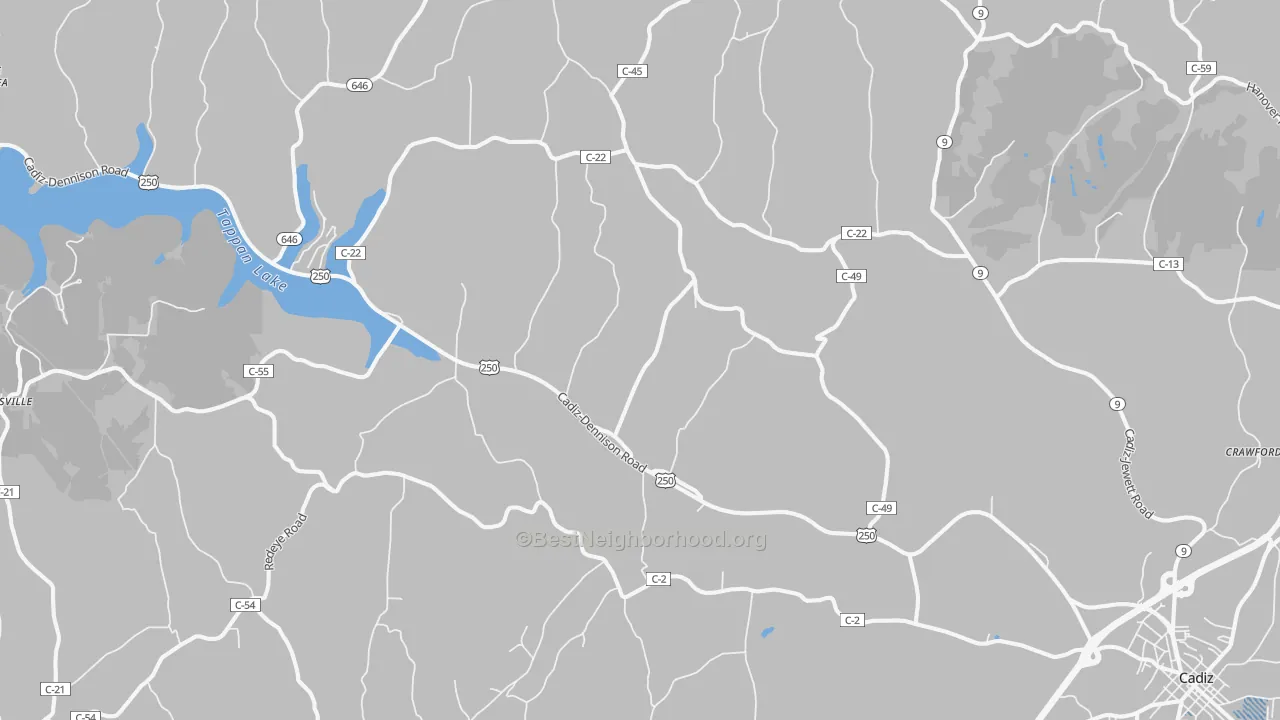 Transit Grade map of New Rumley, OH