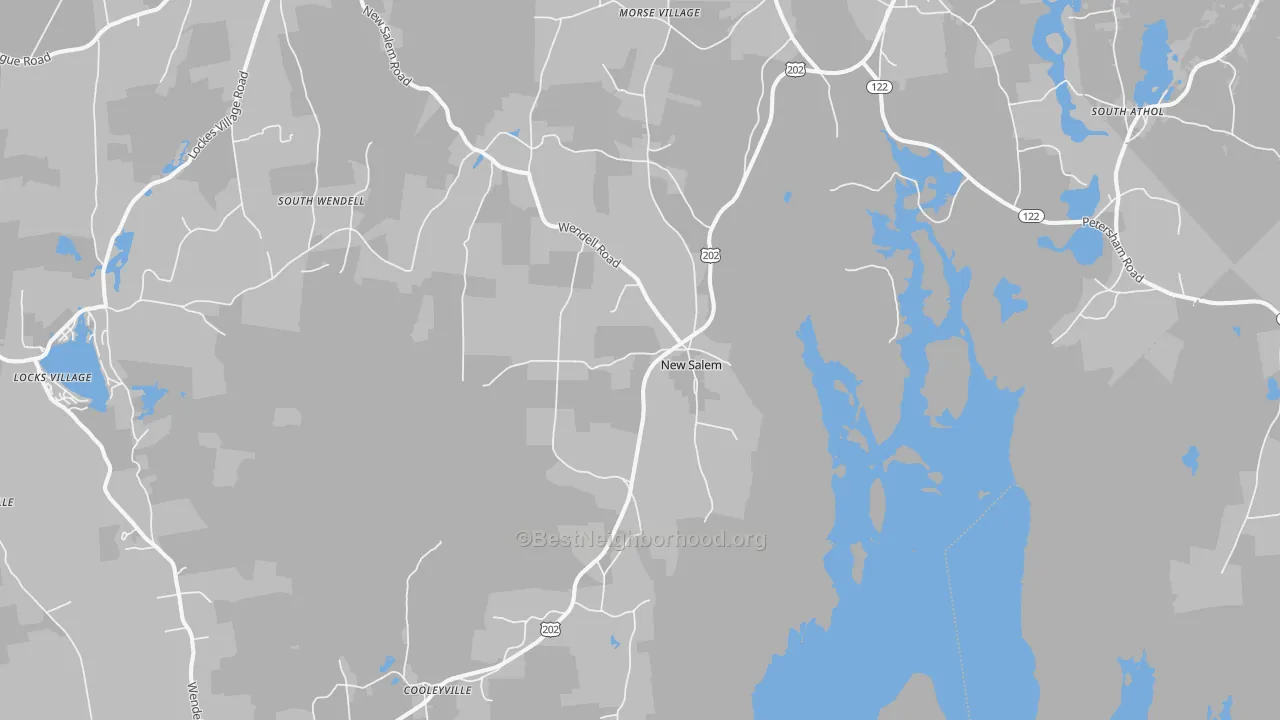 Transit Grade map of New Salem, MA