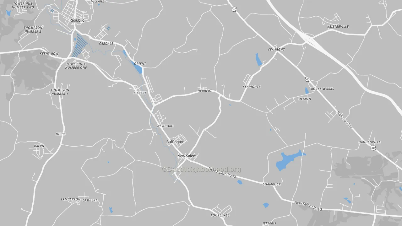 Transit Grade map of New Salem, PA