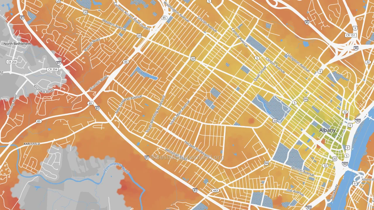 Transit Grade map of New Scotland-Woodlawn, Albany, NY