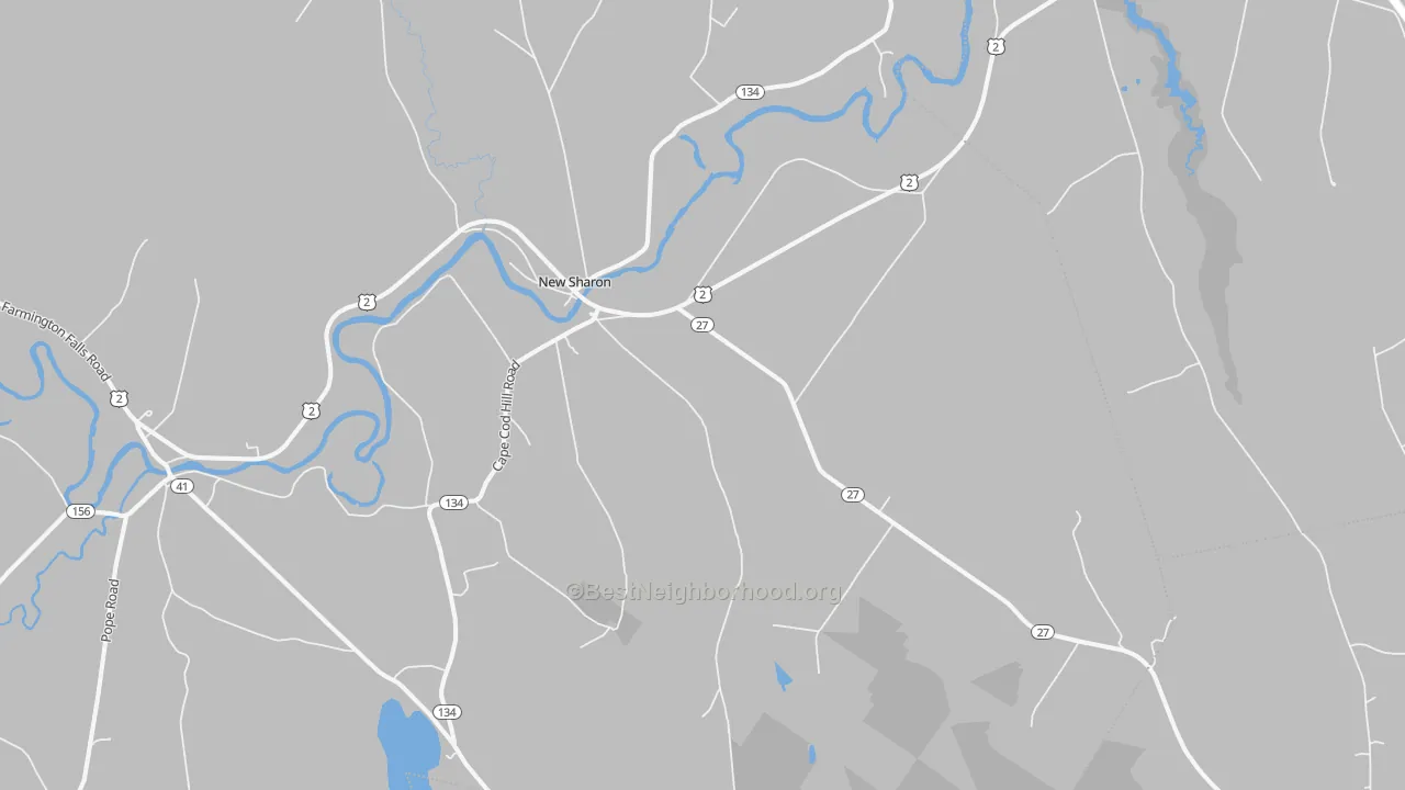 Transit Grade map of New Sharon, ME