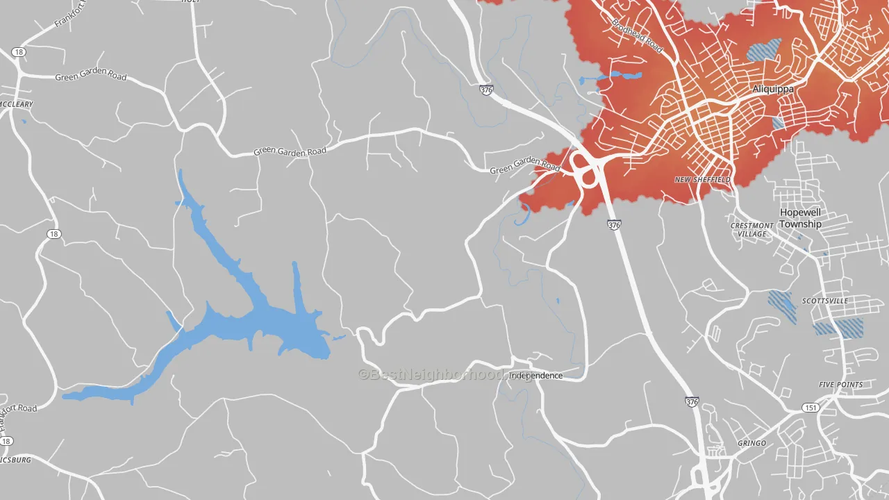Transit Grade map of New Sheffield, PA