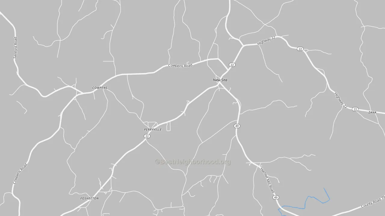 Transit Grade map of New Site, AL