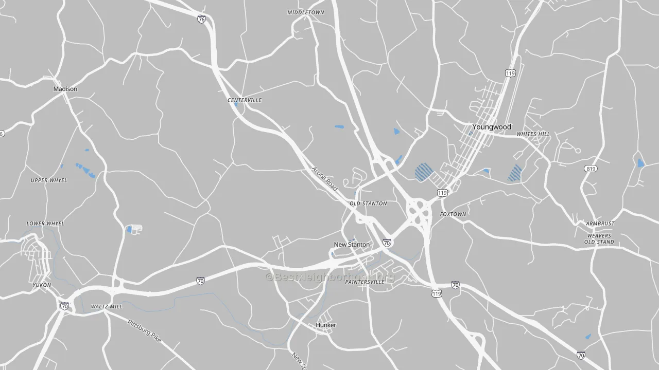 Transit Grade map of New Stanton, PA