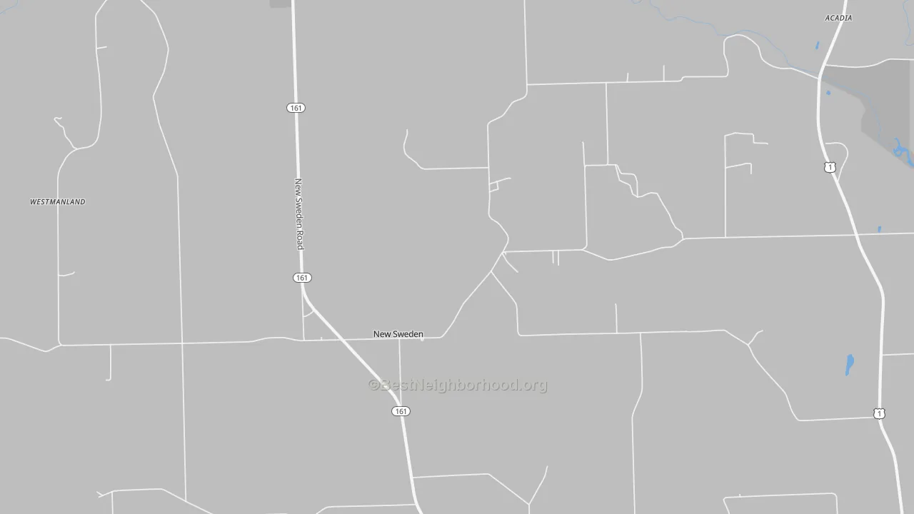 Transit Grade map of New Sweden, ME
