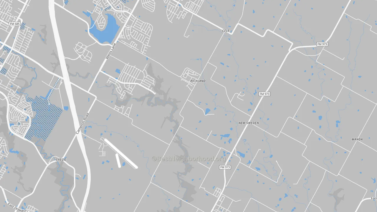 Transit Grade map of New Sweden, TX