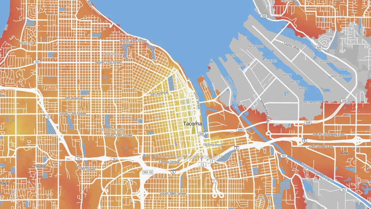 Transit Grade map of New Tacoma, Tacoma, WA
