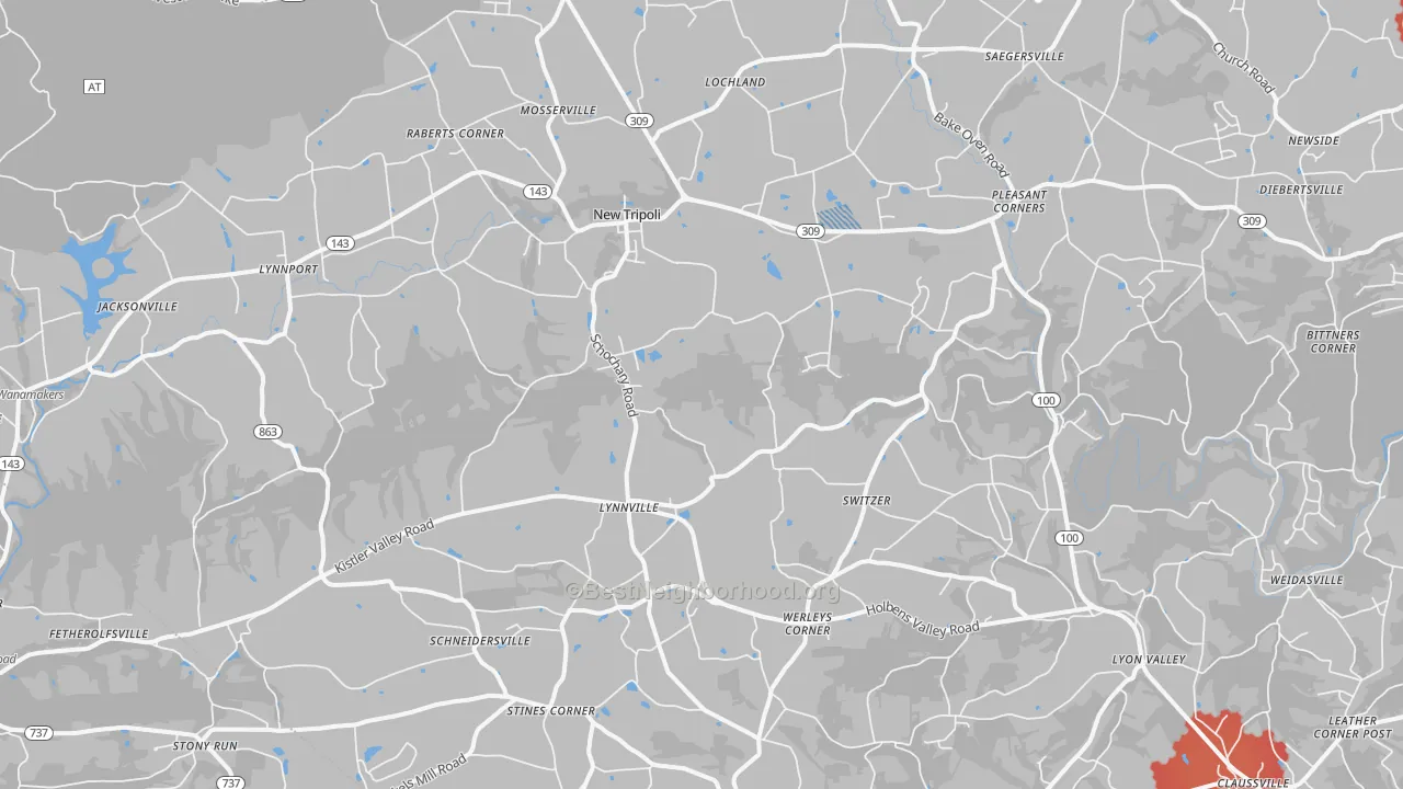 Transit Grade map of New Tripoli, PA