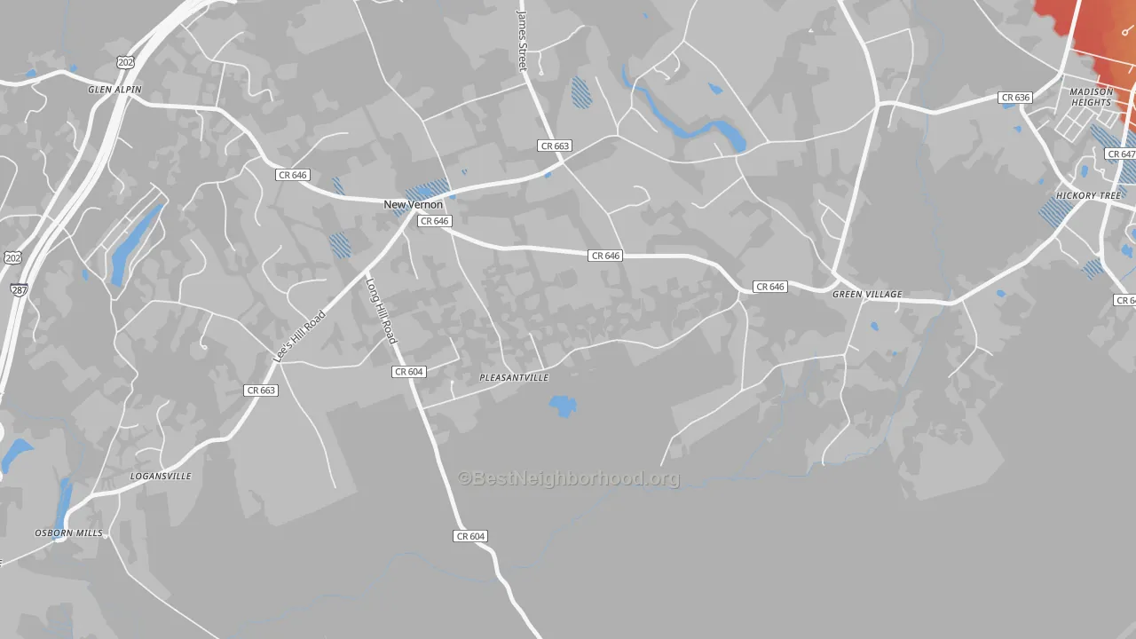 Transit Grade map of New Vernon, NJ