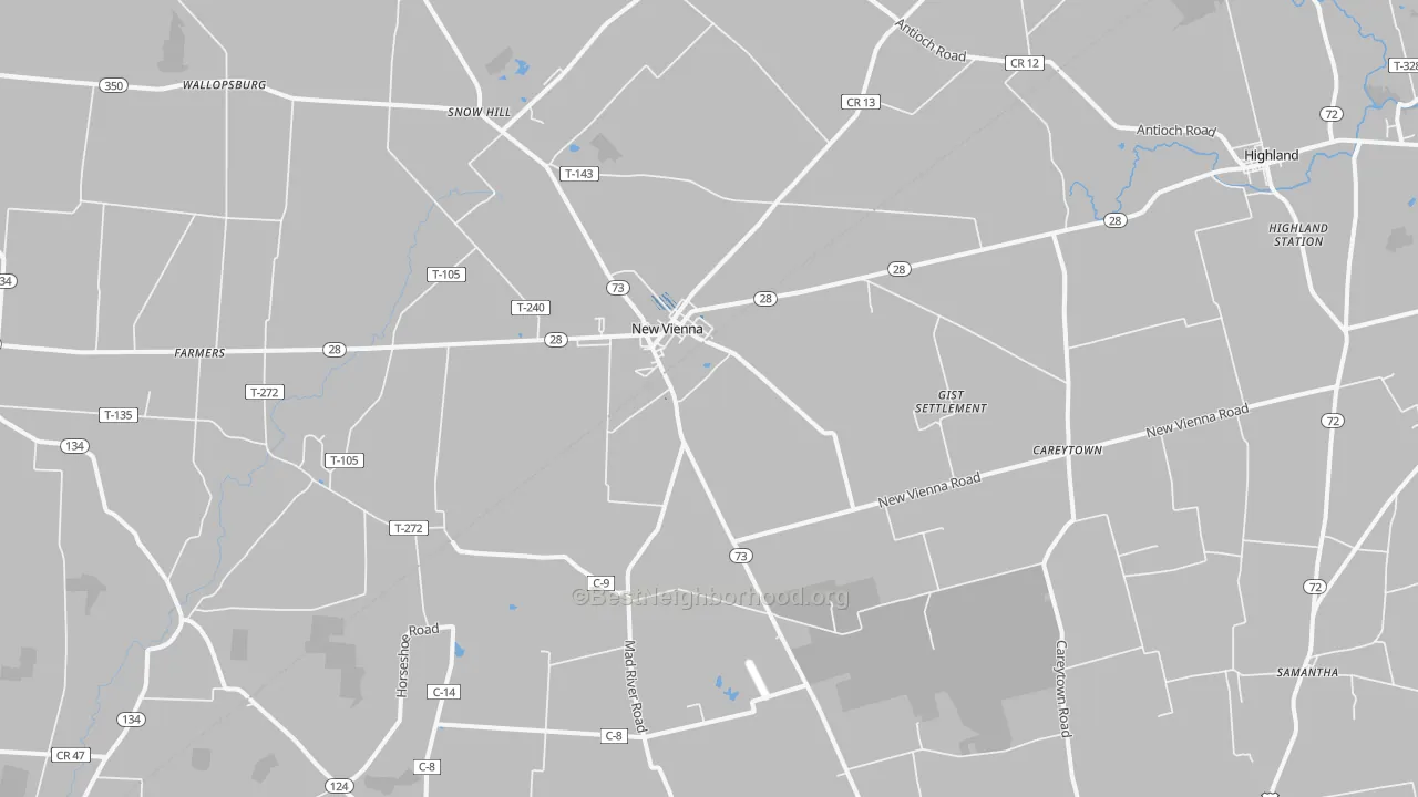 Transit Grade map of New Vienna, OH
