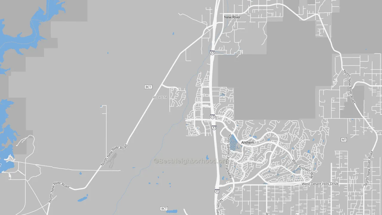 Transit Grade map of New Village, New River, AZ