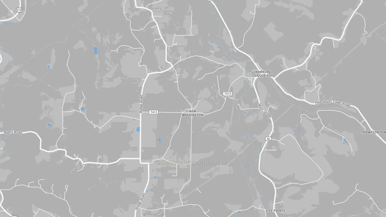 Transit Grade map of New Washington, PA