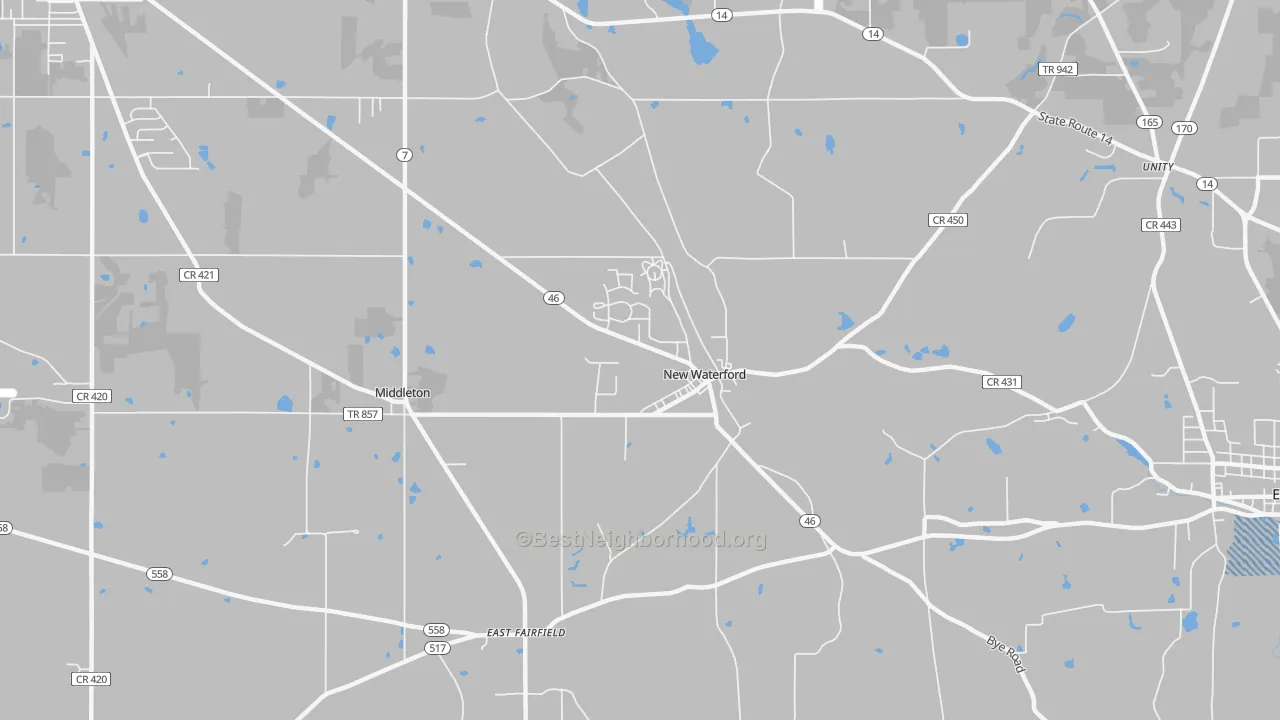 Transit Grade map of New Waterford, OH
